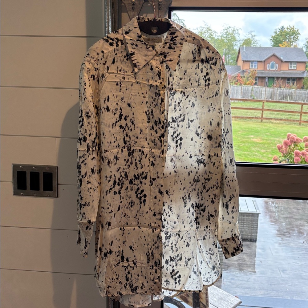 All Saints Monochrome Abstract Shirt